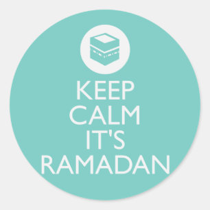 keep calm its ramadan-turquoise classic round sticker