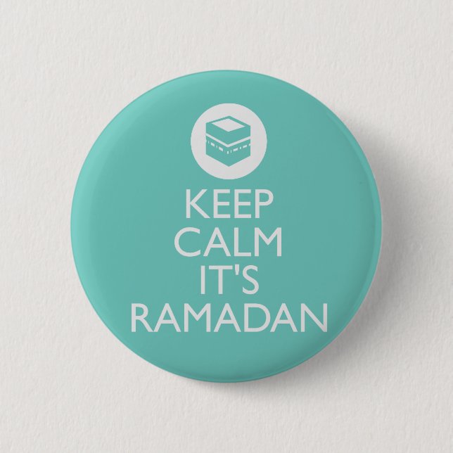 keep calm its ramadan-turquoise pinback button (Front)