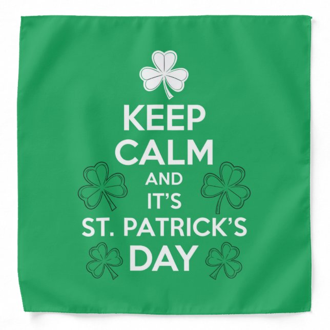 Keep Calm It's St Patricks Day Irish  Bandana (Front)