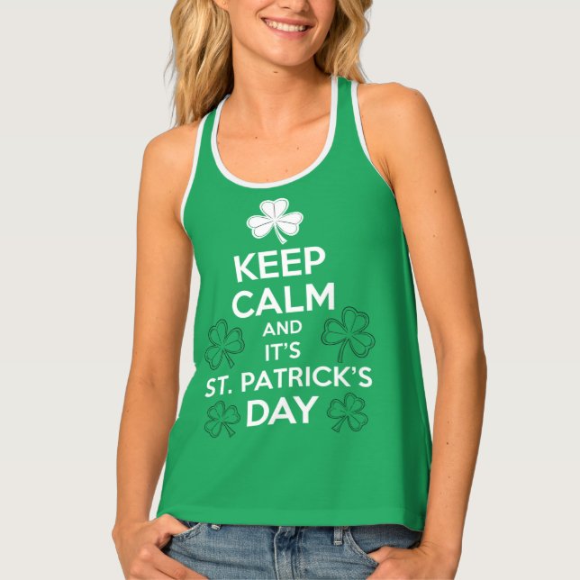 Keep Calm It's St Patricks Day Irish  Tank Top (Front)
