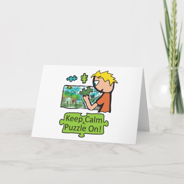 Keep Calm Jigsaw Puzzle Card (Front)