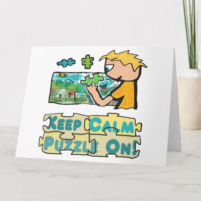 Keep Calm Jigsaw Puzzle Card (Front)