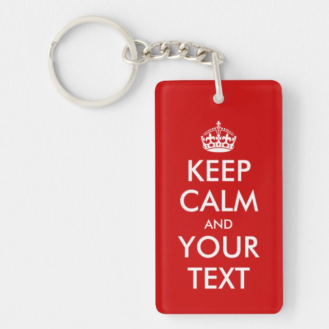 Keep calm keychain template with customizable text (Front)