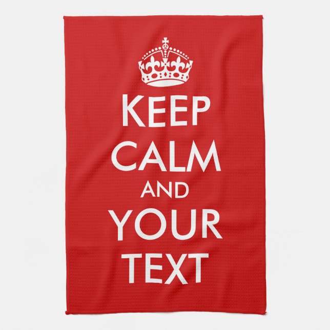 Keep calm kitchen towel | Customizable template (Vertical)