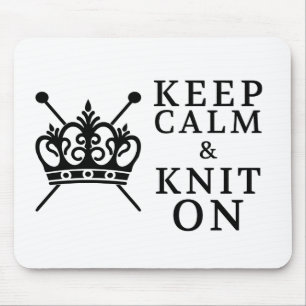 Keep Calm Knit On Crafts / Crown Logo Mouse Pad