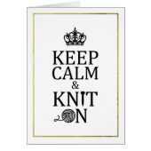 Keep Calm Knit On Faux Gold Border Crafts (Front)