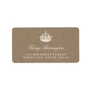 Keep Calm Kraft Chic Birthday Party Address Labels