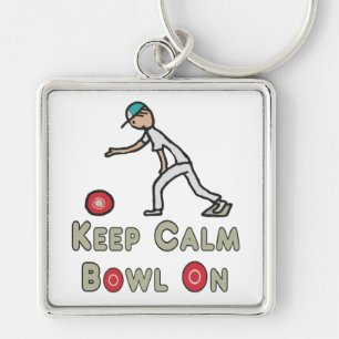 Keep Calm Lawn Bowls Keychain
