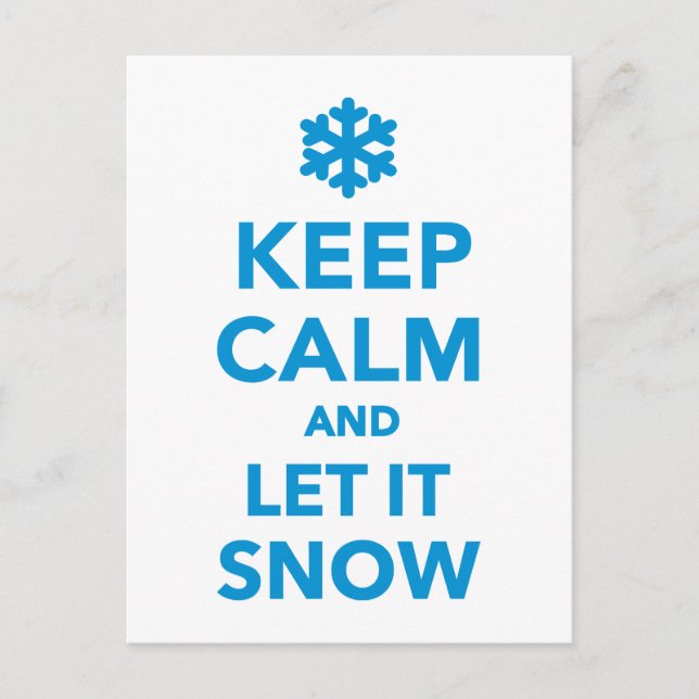 Keep calm let it snow holiday postcard (Front)