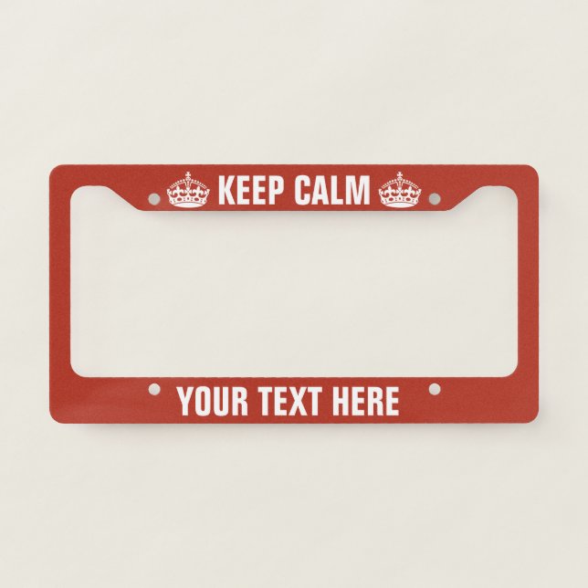 Keep Calm License Plate Frame (Front)
