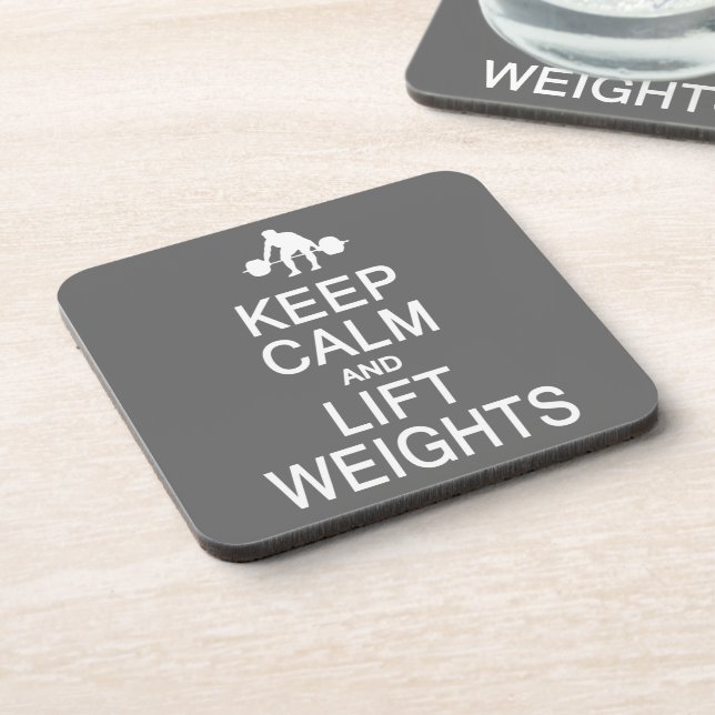 Keep Calm & Lift Weights custom color coasters (Left Side)