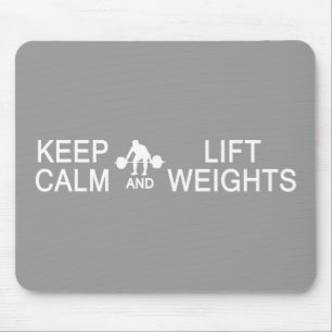 Keep Calm & Lift Weights custom color mousepad