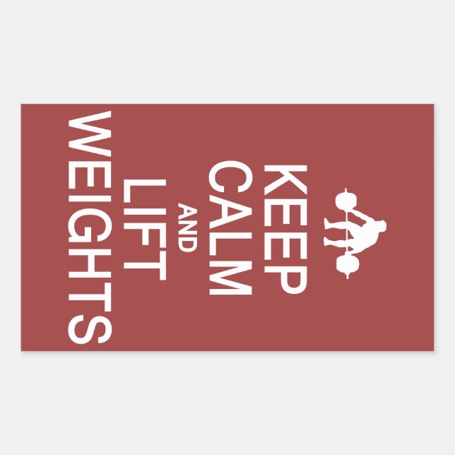 Keep Calm & Lift Weights custom color stickers (Front)