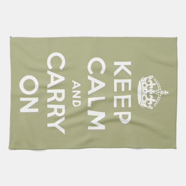 Keep Calm Light Green Kitchen Towel (Horizontal)