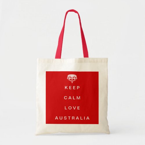 Keep Calm Love Australia tote bag