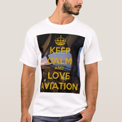 Keep Calm love Aviation Club airliner white T_Shir T_Shirt