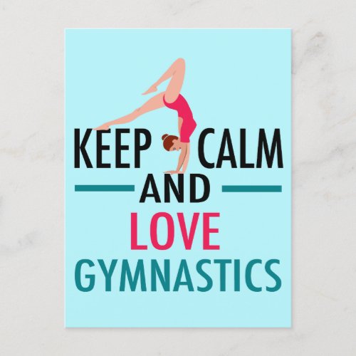 Keep Calm Love Gymnastics Beautiful Gymnast Postcard