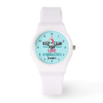 Keep Calm Love Gymnastics Cute Custom Gymnast Watch