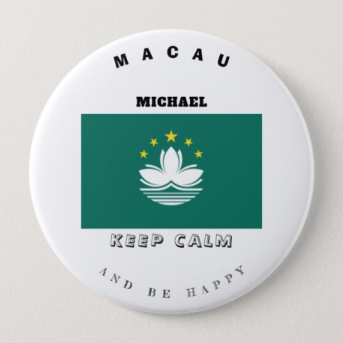 Keep Calm  Macau Flag Button