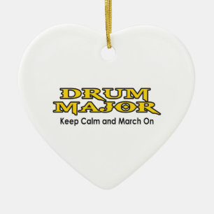 KEEP CALM MARCH ON CERAMIC ORNAMENT