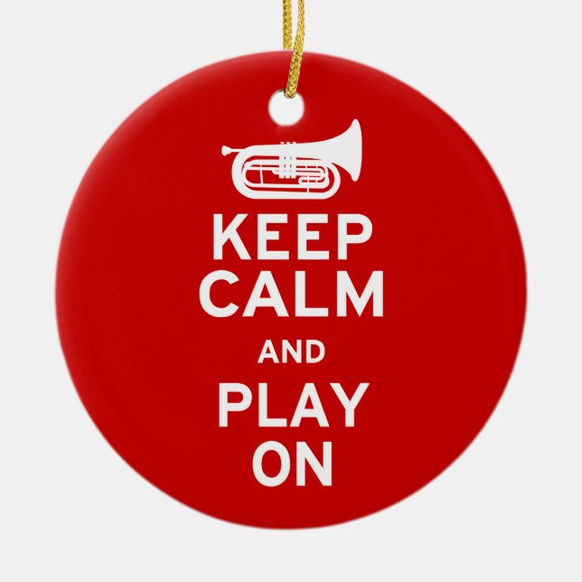 Keep Calm - Marching Baritone Ceramic Ornament (Front)