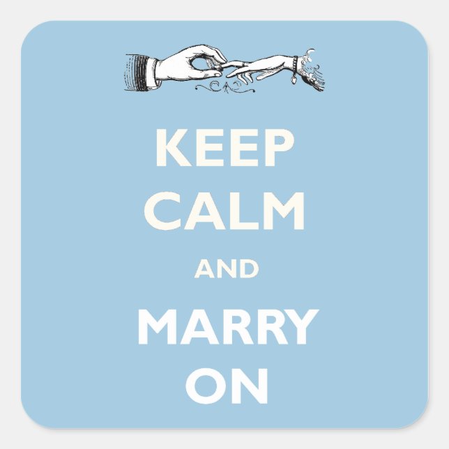 Keep Calm Marry On Wedding Stickers (Front)