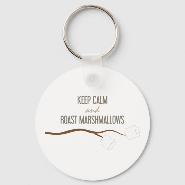 Keep Calm Marshmallows Keychain (Front)