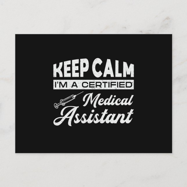 Keep Calm Medical Assistant Doctor Medicine Nurse Postcard (Front)