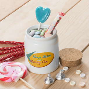 Keep Calm & Merry On Candy Jar