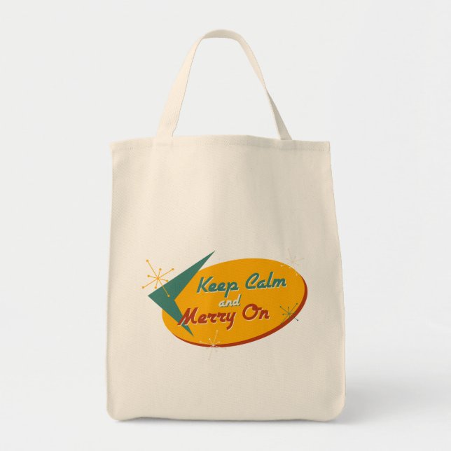 Keep Calm & Merry On Tote Bag (Front)