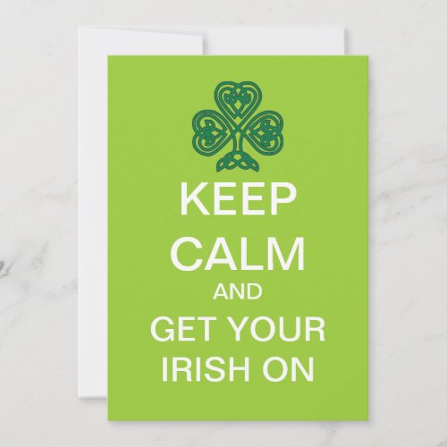 KEEP CALM Mod St. Patrick's Day Party Invitation