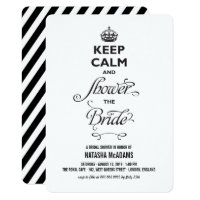 Keep Calm Modern Funny Bridal Shower Party Invite