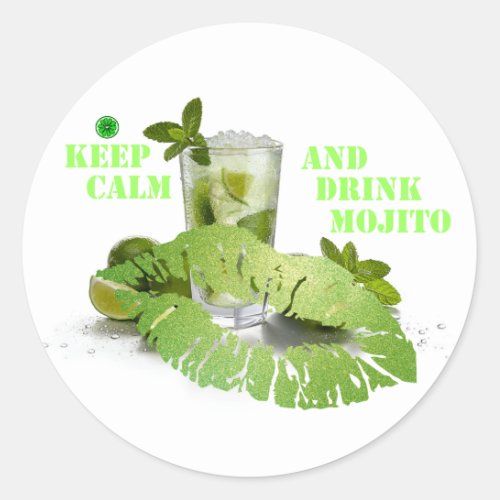 Keep Calm Mojito Classic Round Sticker