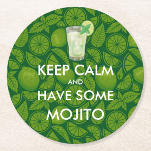 Keep Calm - Mojito Round Paper Coaster