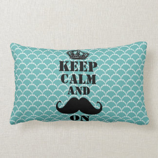 Keep Calm Mustache On Lumbar Pillow