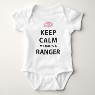 KEEP CALM MY DAD'S A RANGER BABY BODYSUIT