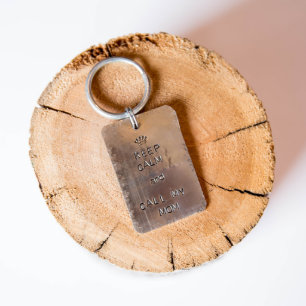 "Keep Calm" Nickel Silver Pet Identification Tag