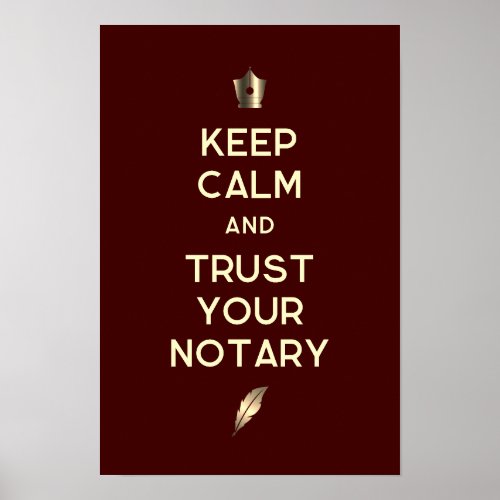 Keep calm notary quote text poster