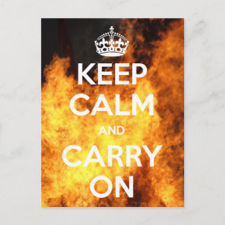 Keep Calm On Fire Postcard