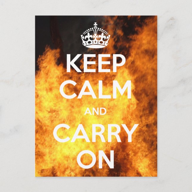 Keep Calm On Fire Postcard (Front)