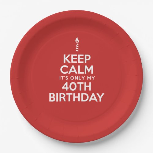 Keep Calm Only 40th Birthday Paper Plates