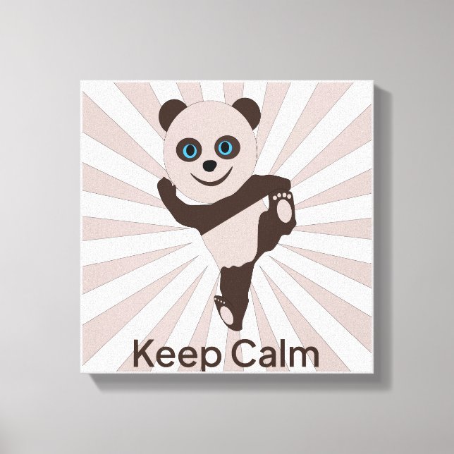 keep calm panda canvas print (Front)
