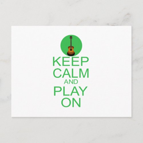 Keep Calm Parody Guitar Postcard