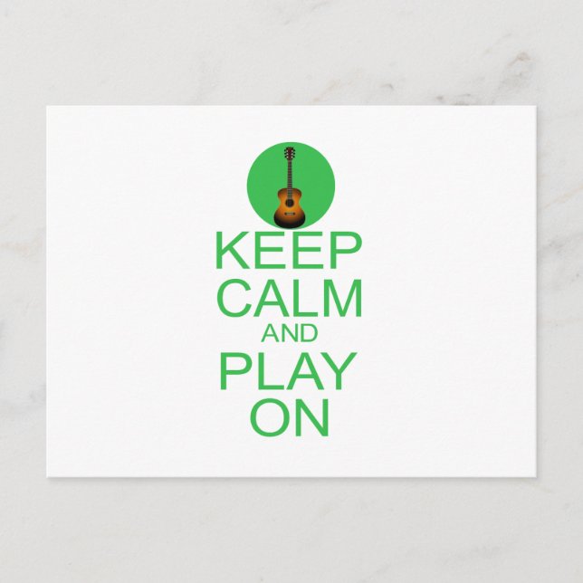 Keep Calm Parody Guitar Postcard (Front)