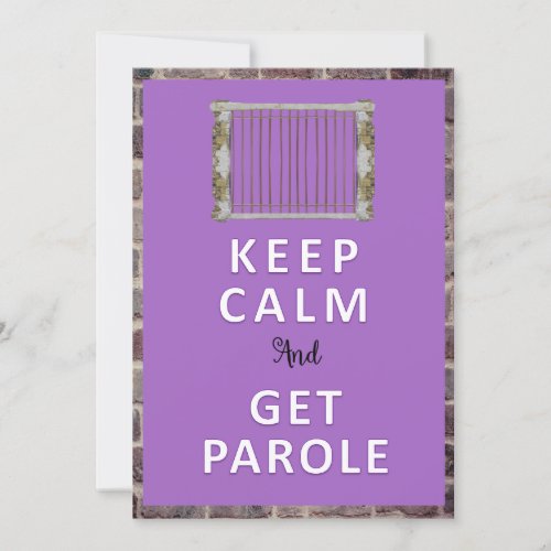 KEEP CALM PAROLE _JAILMATECARDSCOUK _ GOOD LUCK CARD