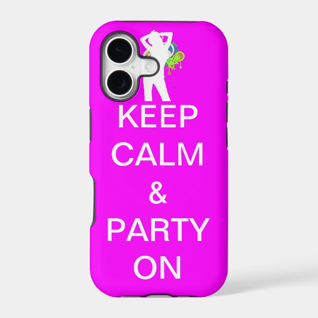 keep calm & party on iphone case (Back)