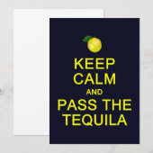 Keep Calm & Pass the Tequila card, customize (Front/Back)