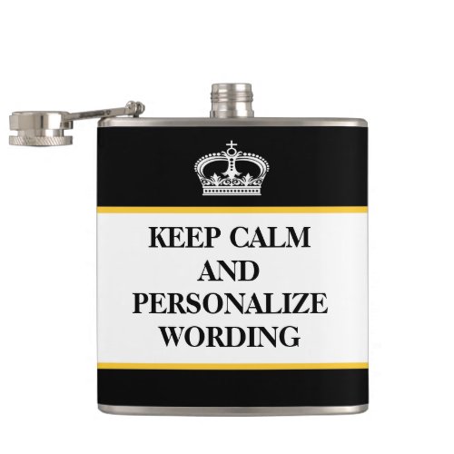 Keep Calm Personalize online template Hip Flask