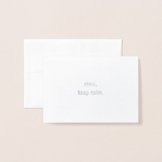 Keep Calm Personalized Foil Pregnancy Announcement (Front With Envelope)