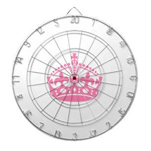 Keep calm pink victory crown dartboard with darts